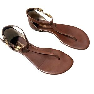 EUC Michael Kors Brown and Gold Sandals / Shoes Women’s Sz 8